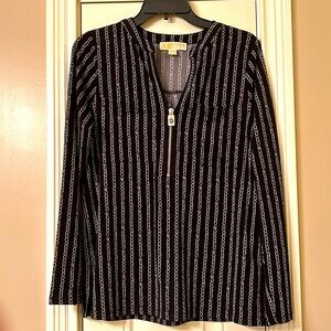 Michael Kors black and gray long sleeve blouse - EUC Sz S